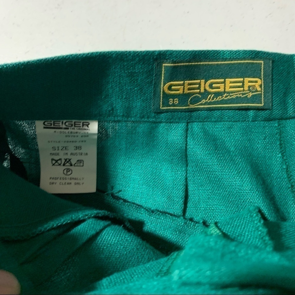 New Geiger woman Linen Blend Shorts 38 Green BNWT - Picture 6 of 8